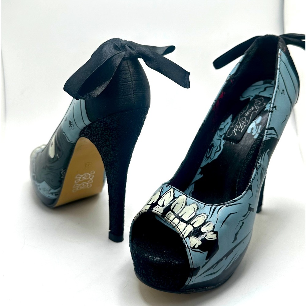 ⚡️ Iron Fist “Glow Zombie” Peep-Toe Heels – Size 36 (US 6) 👻 glow-in-the-dark